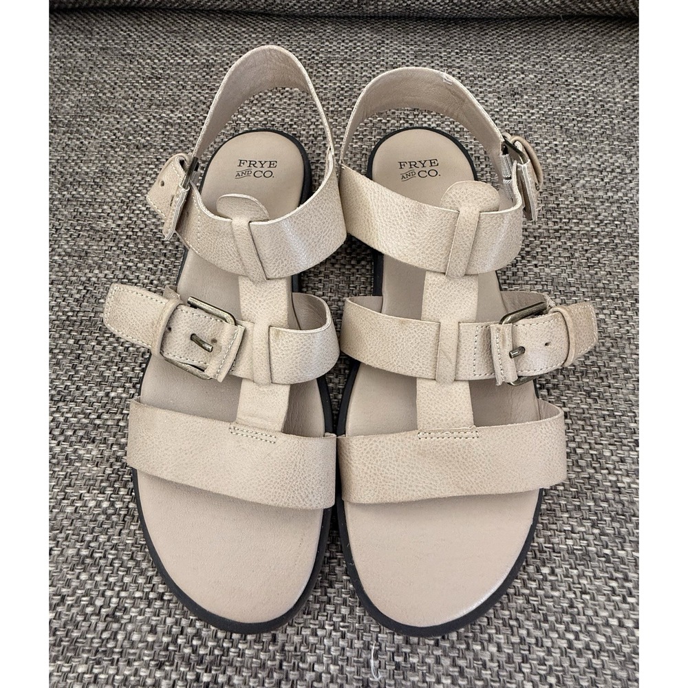 Frye & Co Dublyn Taupe Flat Sandals, Women's 8